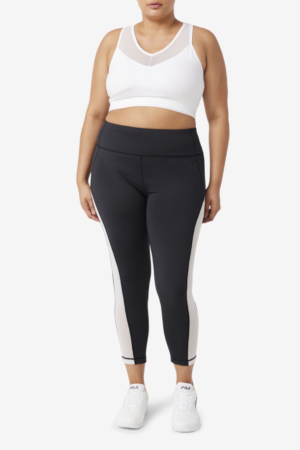 Leggins Forza Contraste 7/8 Fila Outlet Negro/blanco