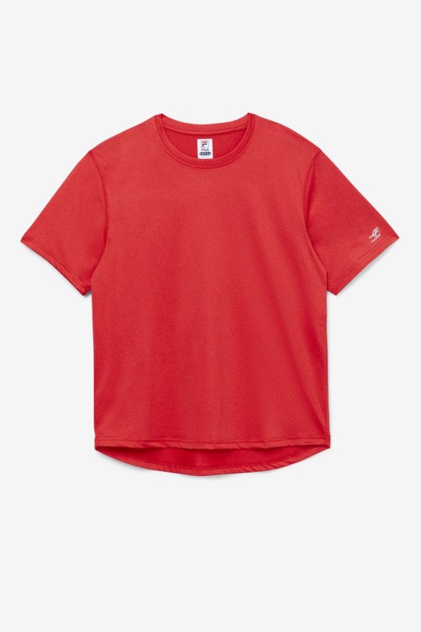 Fila Outlets Red Pickleball Scallop Hem Crew