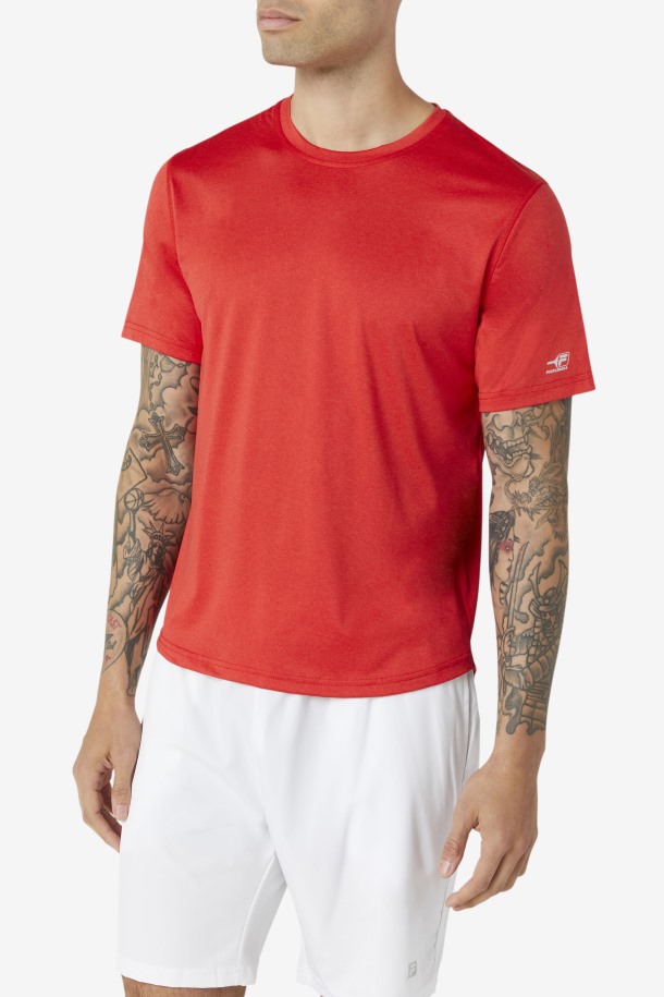 Fila Outlets Red Pickleball Scallop Hem Crew