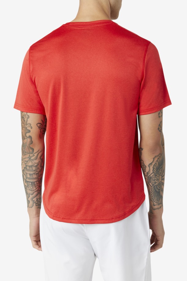 Fila Outlets Red Pickleball Scallop Hem Crew