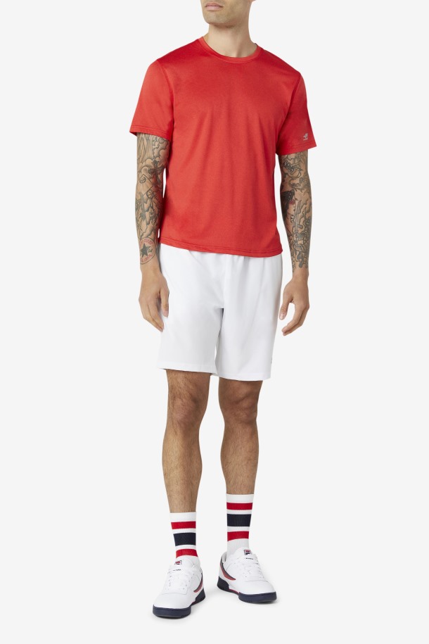 Fila Outlets Red Pickleball Scallop Hem Crew