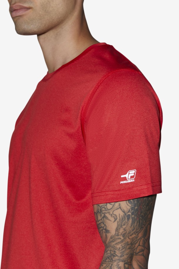 Fila Outlets Red Pickleball Scallop Hem Crew