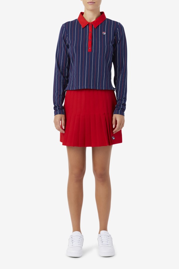 Falda Plisada Amy Roja Outlet Fila