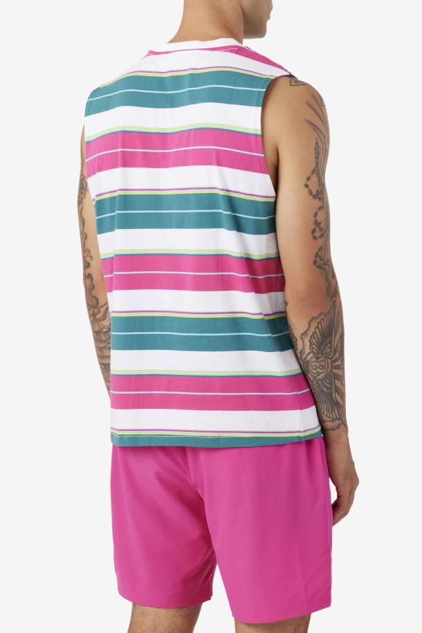 Camiseta Blanca/morada/bayou Sandu Cola Sin Mangas Outlet