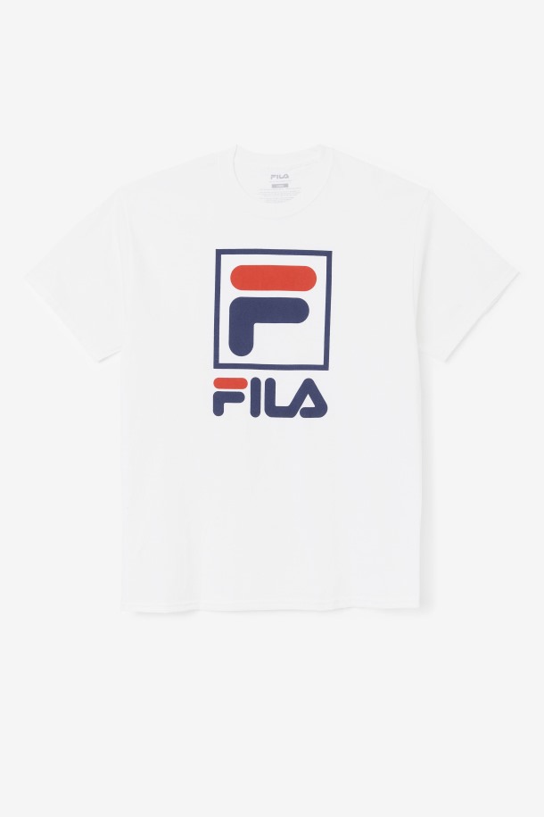 Camiseta Fila Outlets Stacked Blanco/azul Marino/rojo