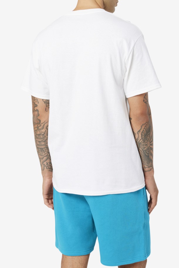Camiseta Fila Outlets Stacked Blanco/azul Marino/rojo