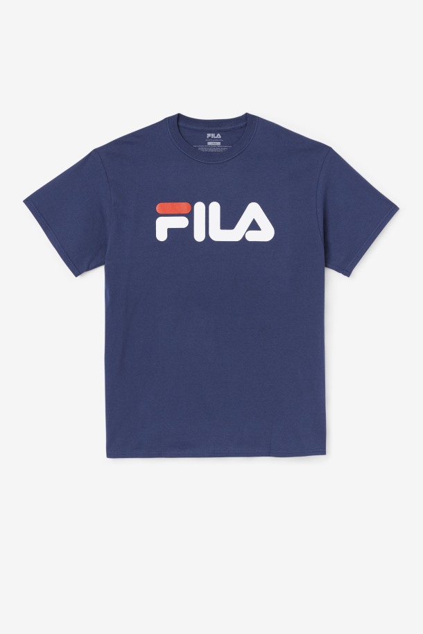 Camiseta Con Logo De Hombre Azul Marino/blanco/rojo Fila Outlet