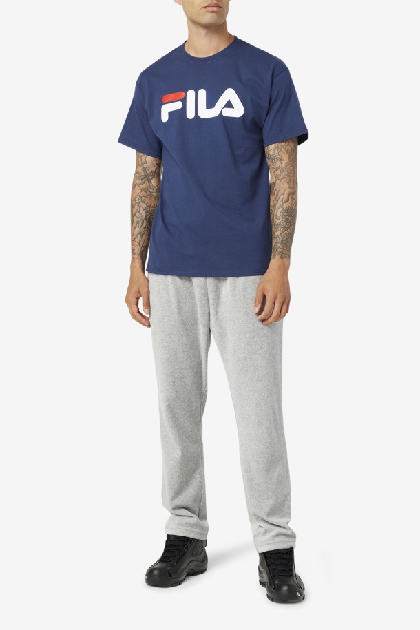 Camiseta Con Logo De Hombre Azul Marino/blanco/rojo Fila Outlet