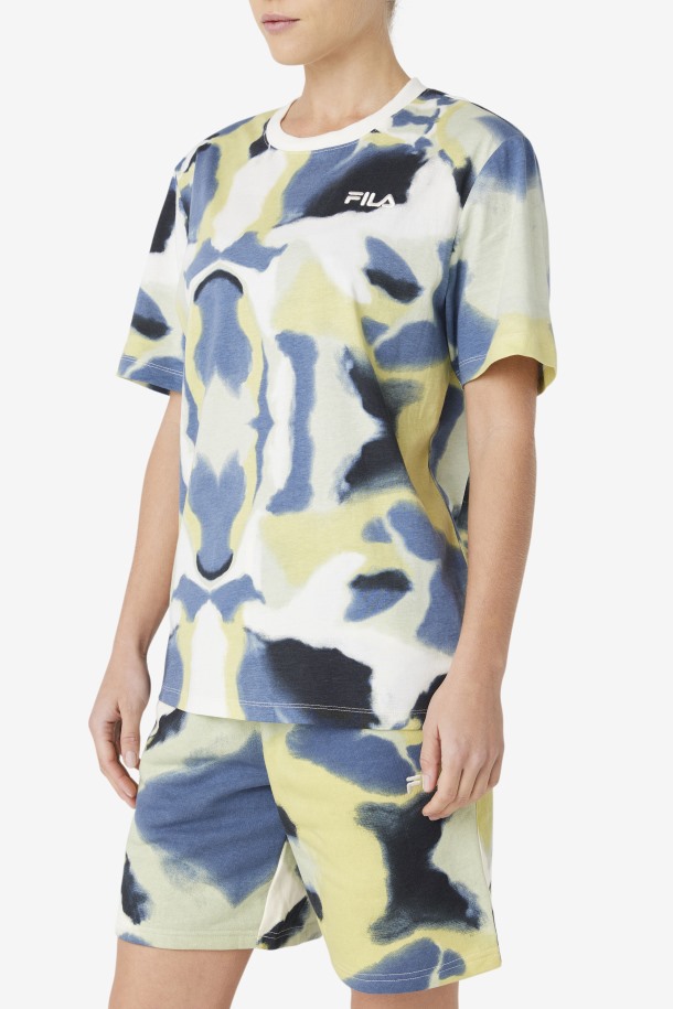 Camiseta Estampada Con Puntos De Cola De Pinceladas