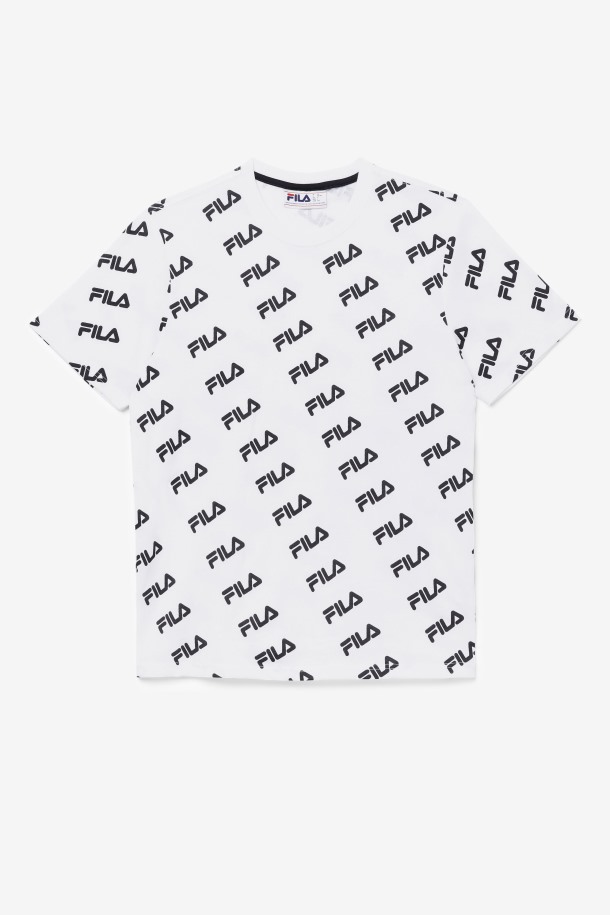 Camiseta Logo Diagonal Blanco/negro Fila Outlet