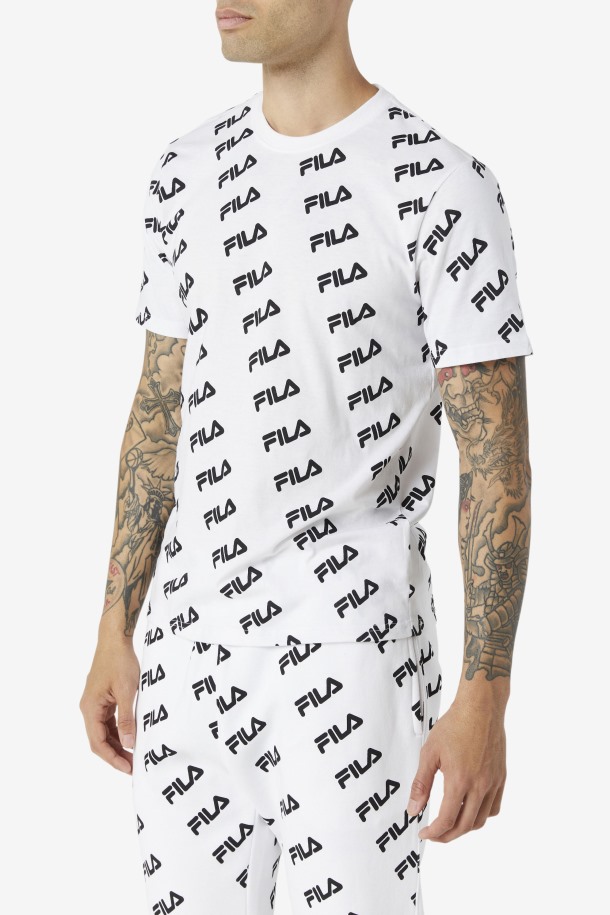 Camiseta Logo Diagonal Blanco/negro Fila Outlet