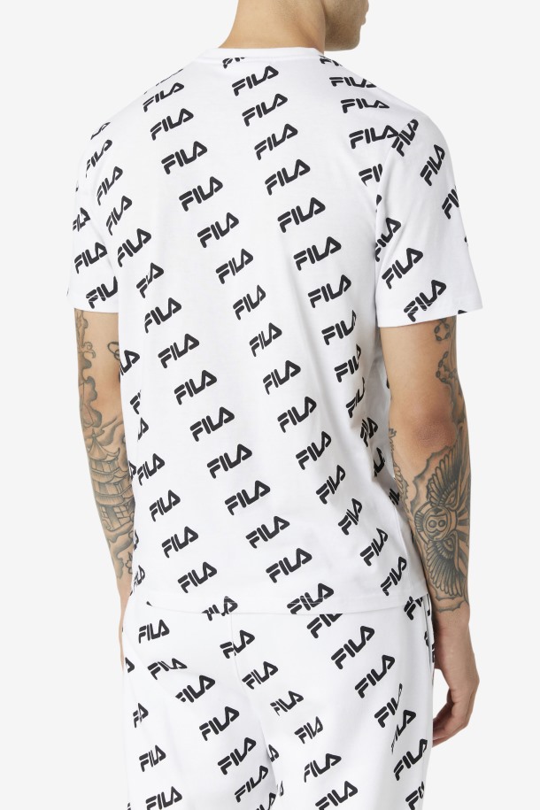 Camiseta Logo Diagonal Blanco/negro Fila Outlet