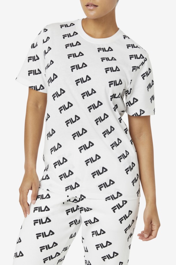 Camiseta Logo Diagonal Blanco/negro Fila Outlet