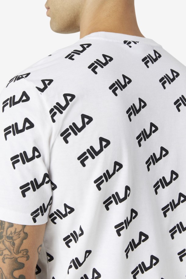 Camiseta Logo Diagonal Blanco/negro Fila Outlet