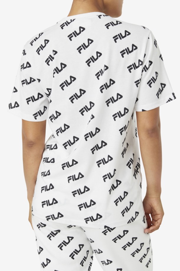 Camiseta Logo Diagonal Blanco/negro Fila Outlet