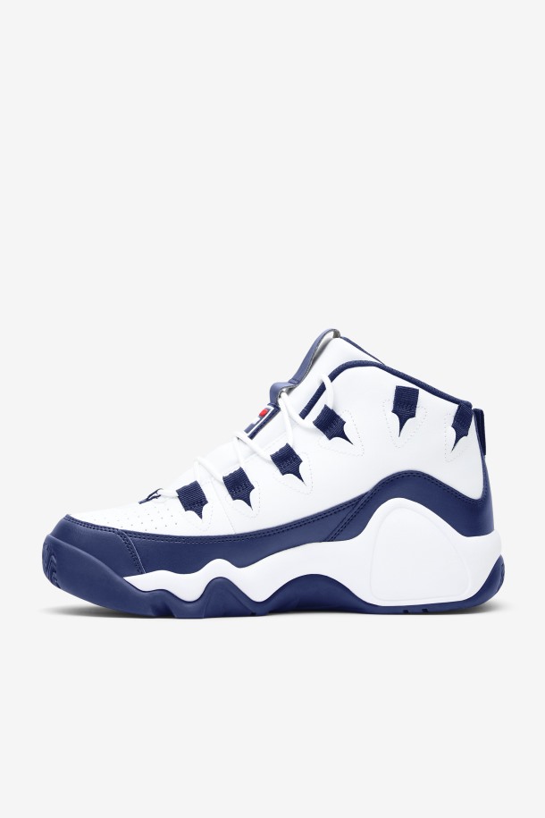 Fila Outlets Hombre Grant Hill 1 Blanco/azul Marino/rojo