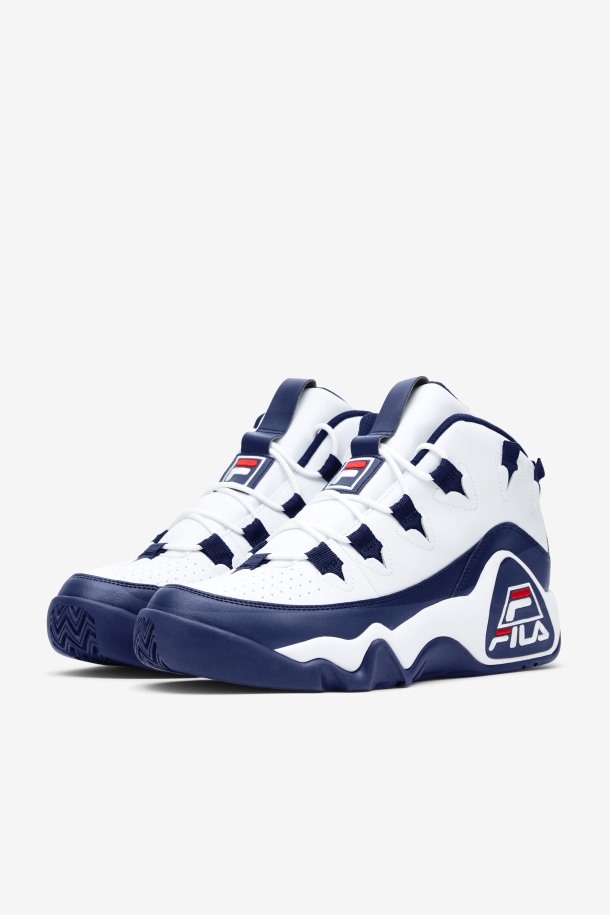 Fila Outlets Hombre Grant Hill 1 Blanco/azul Marino/rojo
