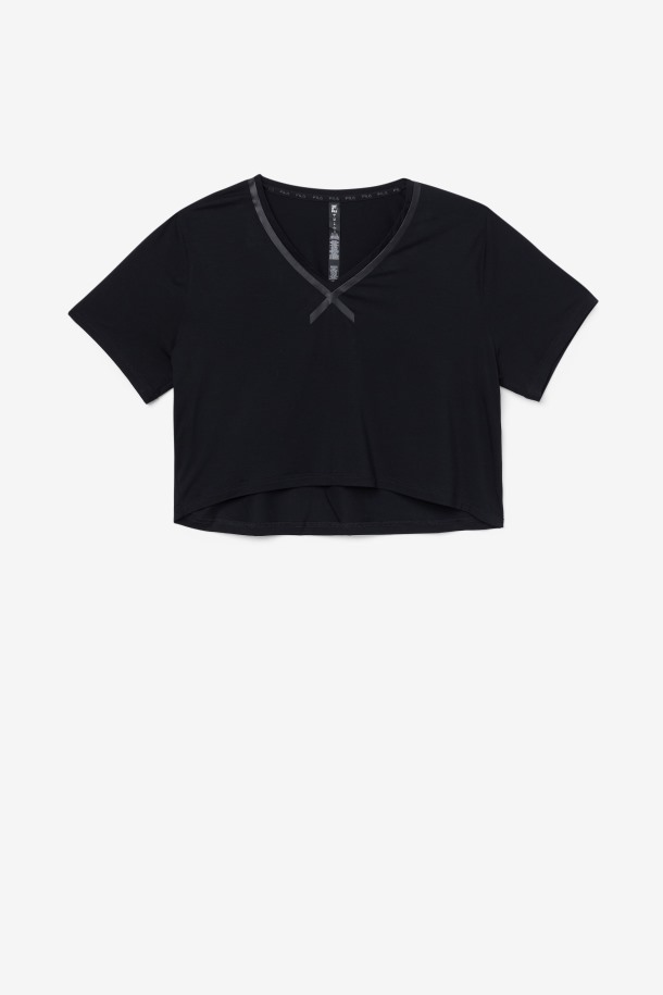 Crop Top Fi-lux High-low Negro Fila Outlet