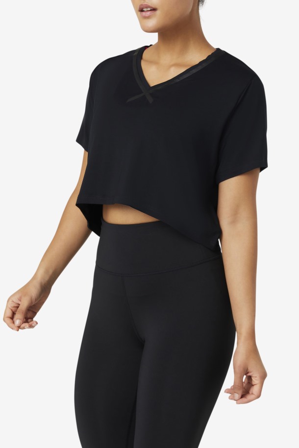 Crop Top Fi-lux High-low Negro Fila Outlet