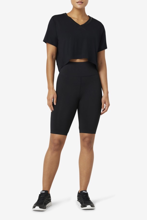 Crop Top Fi-lux High-low Negro Fila Outlet