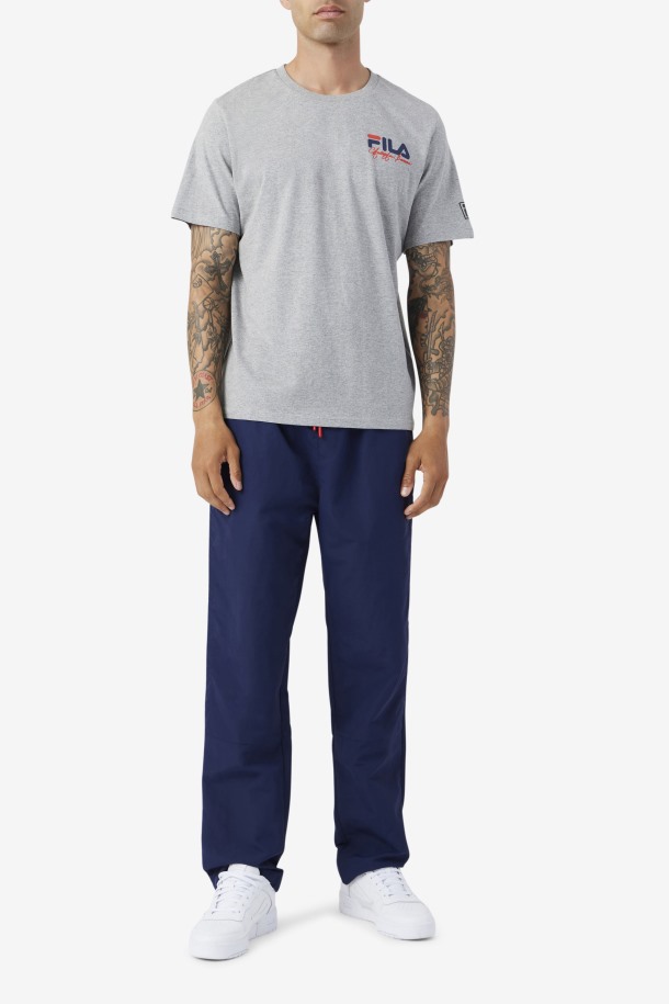 Camiseta Gris Jaspeado Con Gráfico Bevans Park Ofertas Fila