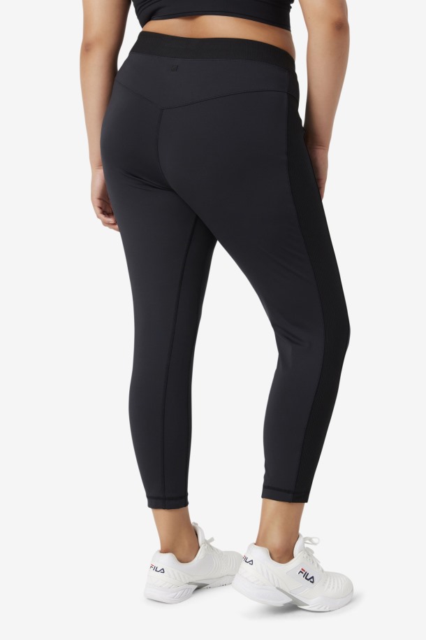 Legging Negro Tiro Alto Con Textura Forza De Queue Outlets
