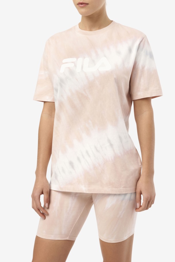 Gardenia/white/belgian Block Alivia Camiseta Tie Dye Fila Outlet Online