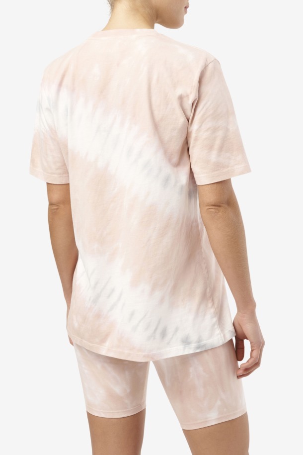 Gardenia/white/belgian Block Alivia Camiseta Tie Dye Fila Outlet Online
