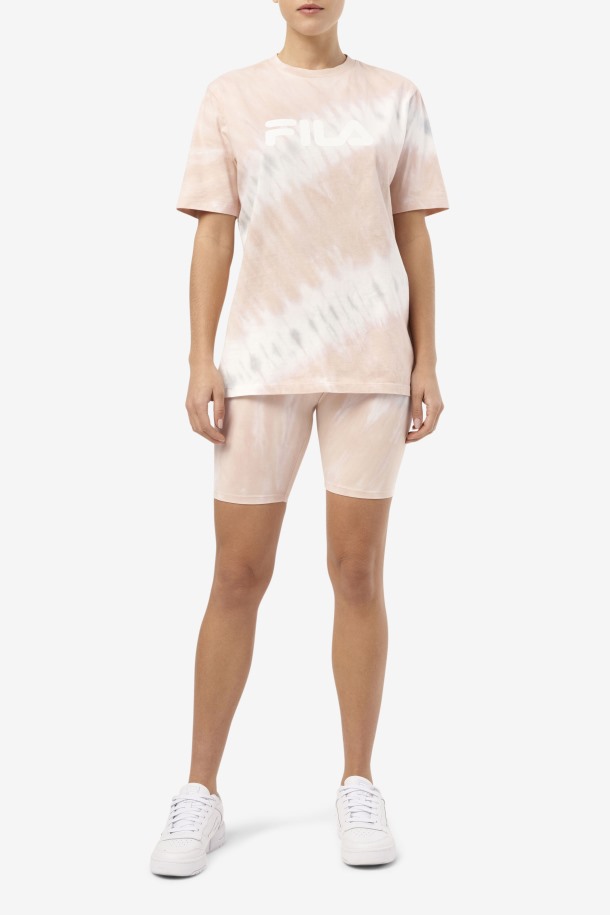 Gardenia/white/belgian Block Alivia Camiseta Tie Dye Fila Outlet Online