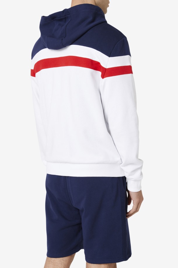 Blanco/azul Marino/rojo Fila Outlets Arlo Sudadera Con Capucha
