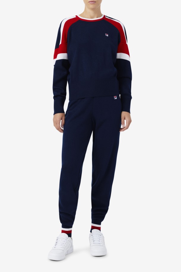 Frankie Knit Pantalon Fila Outlet Azul Marino/rojo/blanco