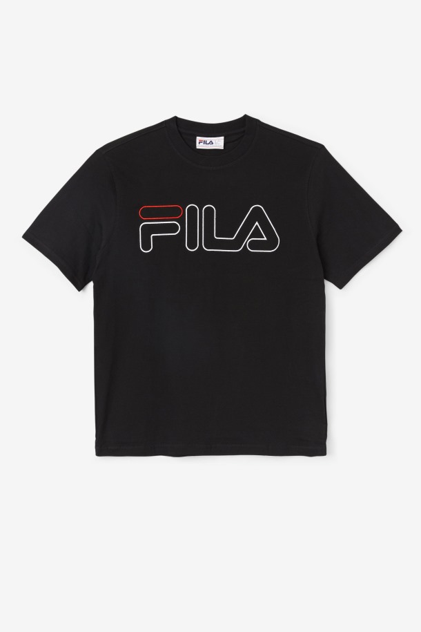 Camiseta Borough Negra/blanca/roja Outlet Fila