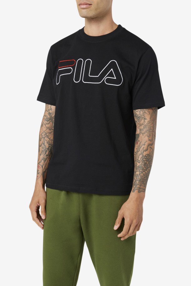 Camiseta Borough Negra/blanca/roja Outlet Fila