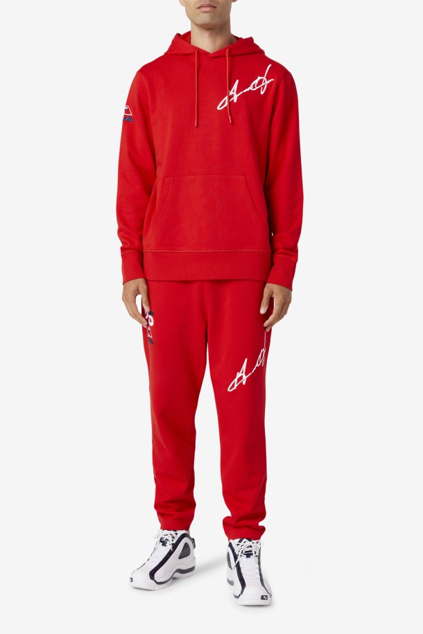 Fila Outlets Grant Hill Lazarus Sudadera Con Capucha Rojo