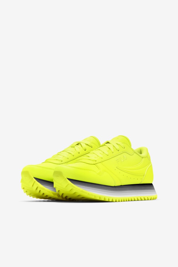 Zapatillas Fila Mujer Orbit Stripe Amarillo/negro/blanco Brillante