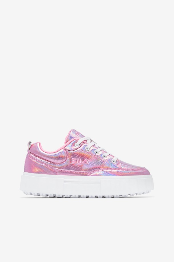 Algodón De Azúcar/blanco Fila Outlets Mujer Sandblast Serpiente Iridiscente