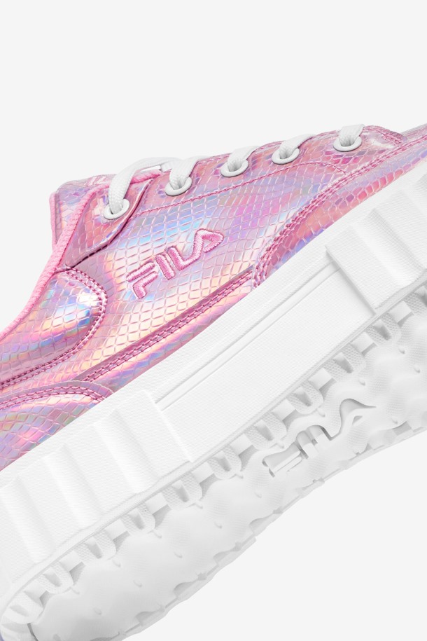 Algodón De Azúcar/blanco Fila Outlets Mujer Sandblast Serpiente Iridiscente