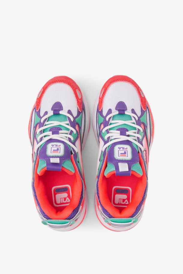 Fila Outlets Niños Pequeños Ray Tracer Apex Blanco/coral Fiery/púrpura