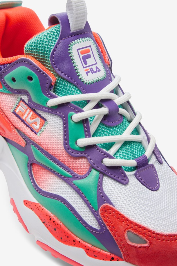 Fila Outlets Niños Pequeños Ray Tracer Apex Blanco/coral Fiery/púrpura