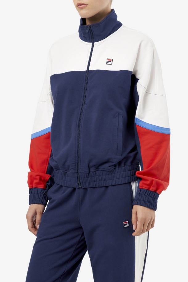 Chaqueta De Chándal Makayla Azul Marino De Fila Outlets