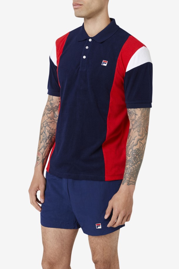 Fila Outlet Astro Terry Polo Azul Marino/rojo/blanco