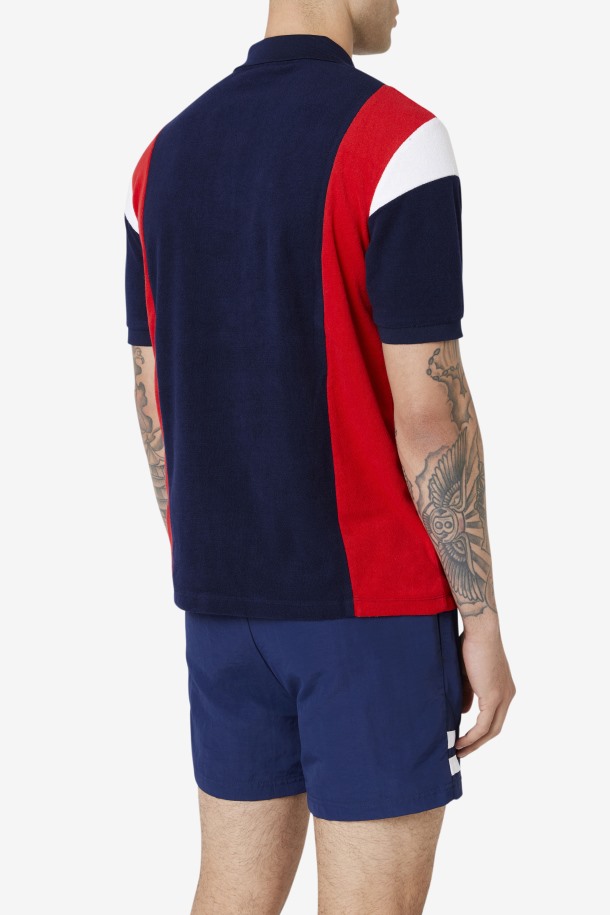 Fila Outlet Astro Terry Polo Azul Marino/rojo/blanco