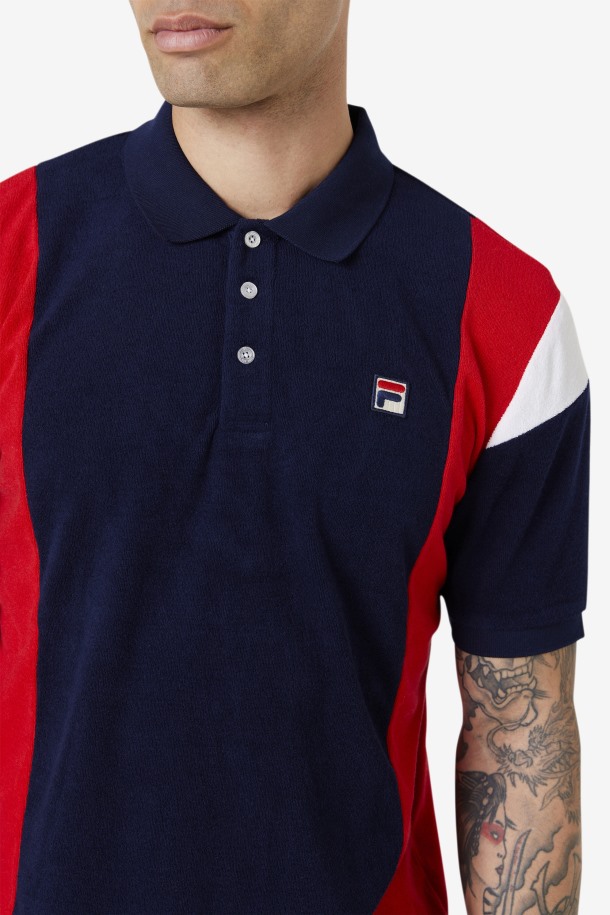 Fila Outlet Astro Terry Polo Azul Marino/rojo/blanco