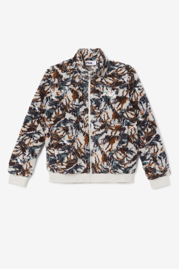 Fila Outlets Drawe Sherpa Chaqueta Estampada Egret/stormy/deep Lake