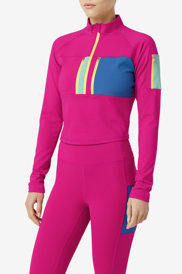 Festival Fuchsia Fila Outlets Teaganne Performance Half Zip