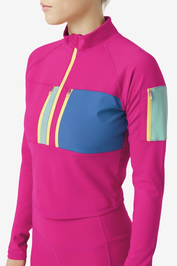 Festival Fuchsia Fila Outlets Teaganne Performance Half Zip