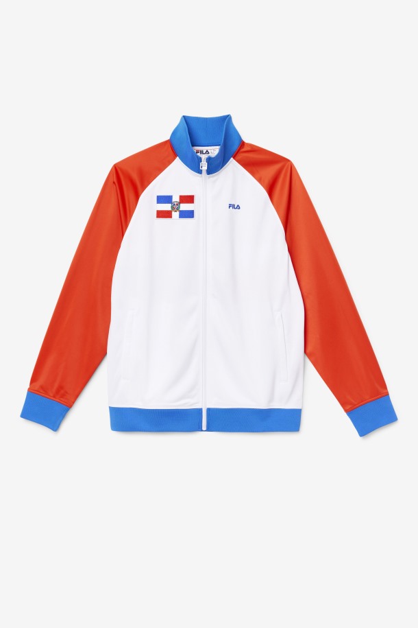 Chaqueta Deportiva Republica Dominicana Fila Outlets Rojo Fuego/blanco/azul