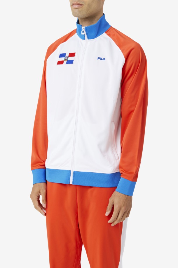 Chaqueta Deportiva Republica Dominicana Fila Outlets Rojo Fuego/blanco/azul