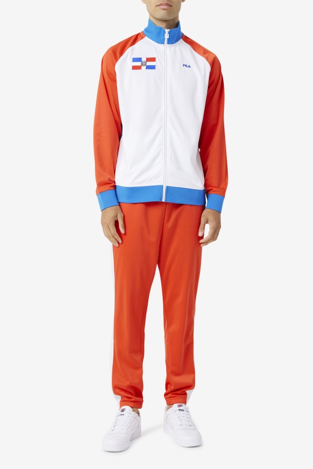Chaqueta Deportiva Republica Dominicana Fila Outlets Rojo Fuego/blanco/azul