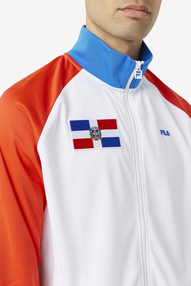 Chaqueta Deportiva Republica Dominicana Fila Outlets Rojo Fuego/blanco/azul